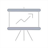 Presentation board showing upward trending graph growth vector
