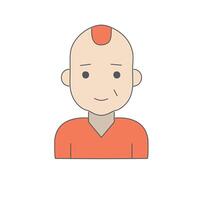 Bald man cartoon character simple design avatar vector