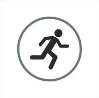 Running man icon in circle simple design vector