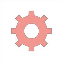 Pink gear icon setting options machine part vector
