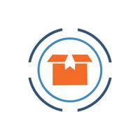 Open box delivery tracking system icon vector