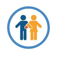 Couple holding hands icon teamwork partnership unity vector