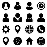 A collection of clean and minimalist black and white icons for user interface and design vector