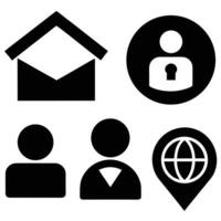 A collection of stylish black and white icons suitable for website design and applications vector