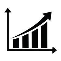 Upward trending bar graph showing growth success vector