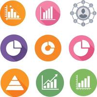 Colorful business chart icons data analysis presentation vector