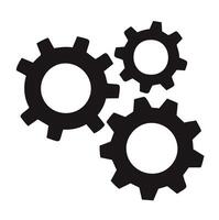 Interlocking gears teamwork collaboration mechanism icon vector