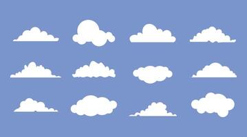 Clouds Weather Icon set of thin line icons Collection of various forms and contours. Design elements for the weather forecast, web interface or cloud storage applications. Weather concept vector