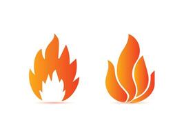 Unique shaped flame icons in two bold styles. Fire icon set. Flame icon collection. Fire flame symbol gradient color with white background vector