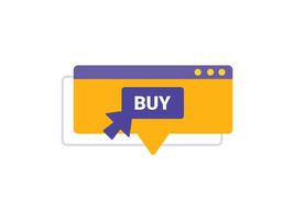 Shopping buy button on storefront style interface element. Ideal for e-commerce, retail, online shop setup, sales growth, digital marketing, web tools flat simple metaphor vector