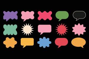 Abstract Colorful Blob Shapes on Black Background vector