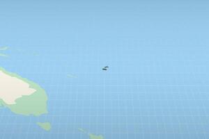 Fiji highlighted on a detailed map, geographic location of Fiji. vector