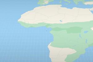Sao Tome and Principe highlighted on a detailed map, geographic location of Sao Tome and Principe. vector