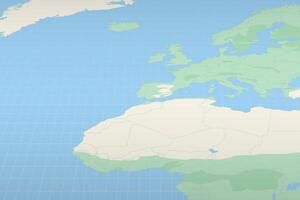 Gibraltar highlighted on a detailed map, geographic location of Gibraltar. vector