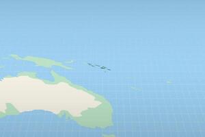 Solomon Islands highlighted on a detailed map, geographic location of Solomon Islands. vector