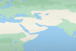 Bahrain highlighted on a detailed map, geographic location of Bahrain. vector