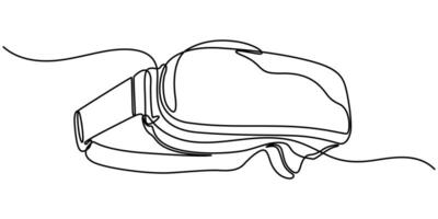 Virtual reality headset - one continuous line design style illustration isolated vector