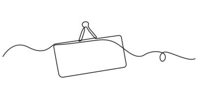 Price tag icon illustration in monochrome color continuous one line drawing vector