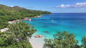 Above view of Seychelles Skyline in Praslin Island Victoria Seychelles. Famous Background. video