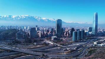 Stunning Santiago Skyline at Santiago in Metropolitan Region Chile . Scenic Scenery. video