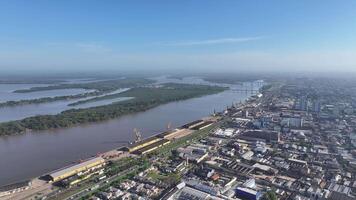 Above view of Porto Alegre Skyline in Porto Alegre Rio Grande do Sul in Brazil. Awesome Landscape. video