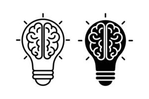 light bulb with Brain icon vector
