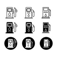 Fuel pump icon set vector