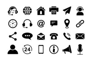 Contact and web icon set vector