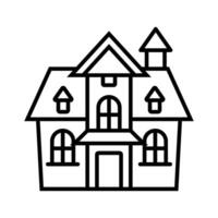 haunted house line art vector