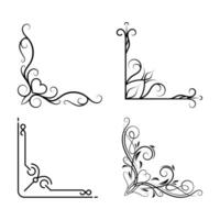 Vintage Calligraphic Corners Set vector