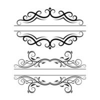 Calligraphic text divider frame design vector