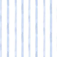 Blue stripped watercolor seamless background isolated. Vertical paintbrush lines on repeated texture in soft blue. Stripes pattern, lines pale blue hand drawn on white. Lines brush for kids design. vector