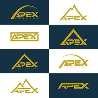 Apex logo bundle modern business branding monogram set vector
