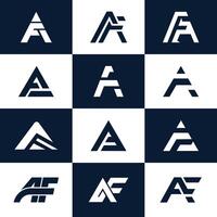AF FA Letter Logo Bundle Set Modern Monogram Initial Design Collection vector