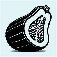 Black Silhouette Image of a Zucchini vector
