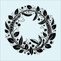 Clean Black Silhouette of Opened Pea Pod vector