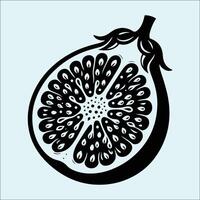 Flat Black Eggplant Vegetable Shape for Farming Concepts vector