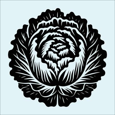 Leafy lettuce silhouette perfect for health and food themes