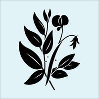 Isolated Pea Pod Graphic in Flat Silhouette Style vector