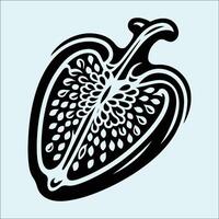 Sharp Hot Pepper Shape in Black for Harvest and Market Themes vector