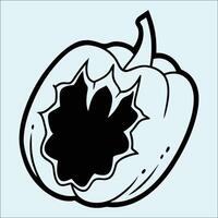 Clean Silhouette of Pepper Used in Healthy Diet Designs vector