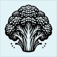 Cauliflower Vegetable Graphic in Black Silhouette vector