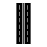 A black and white image of a road with two lines vector