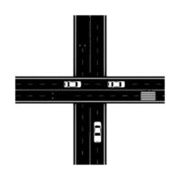 An overhead view of a crossroads with cars on it vector