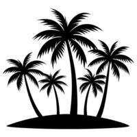 Palm trees on an islan d silhouette vector