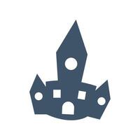 Isolated silhouette of haunted house icon vector