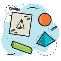 Geometry math objects. vector