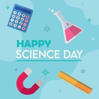 Magnet and lab tools flat design. vector