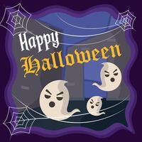 Angry ghosts with webs. vector