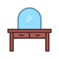 Outline filled dresser desk for vanity use vector